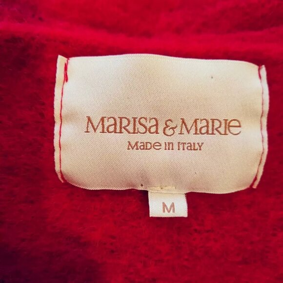 MARISA & MARIE Italy Deep Red Wool Blend Cardigan Sweater - Light Jacket Medium - Picture 7 of 8